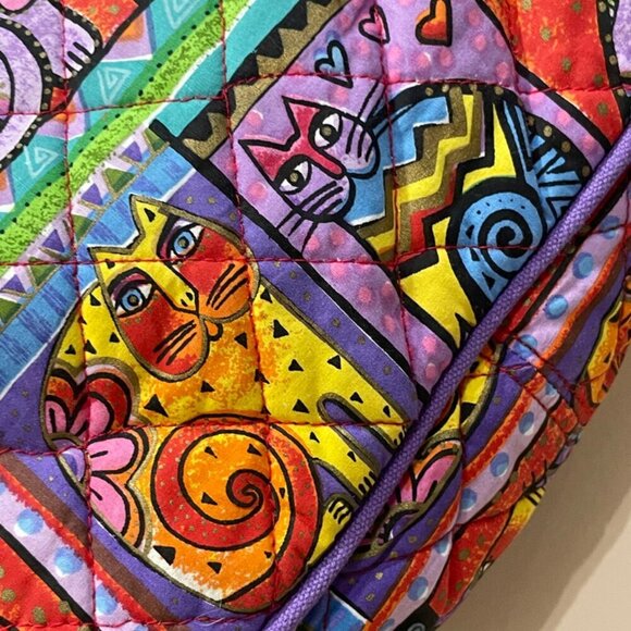 VTG LAUREL BURCH CATS CROSSBODY SHOULDER BAG QUILTED FOLK ART CAT LOVERS KAWAII - Picture 6 of 16